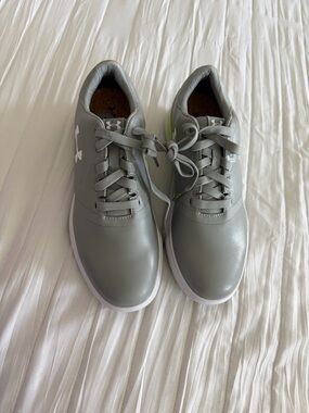 Under Armour Performance SL Golf Shoes Grey/Green Womens 7